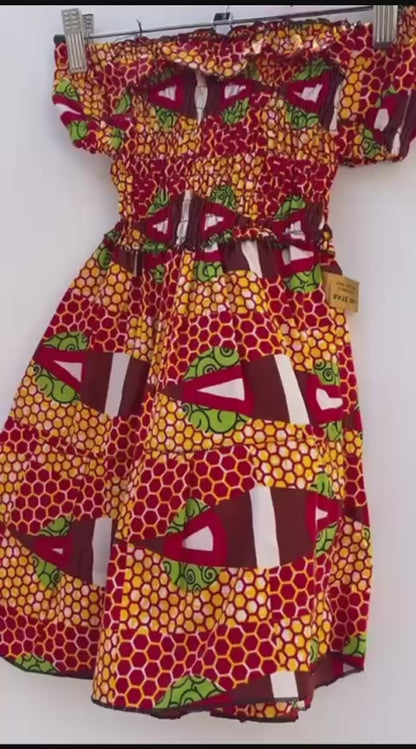 Honeycomb African Print Smocked Dress for Girls (Ages 3–5) | DOLA Soft