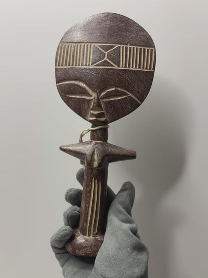 Handcrafted Ghanaian Akuaba Wooden Art Doll – African Tribal Decor